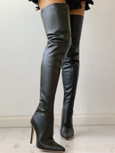 Overknee-Stiefel aus PU mit Reißverschluss und Stilettoabsatz